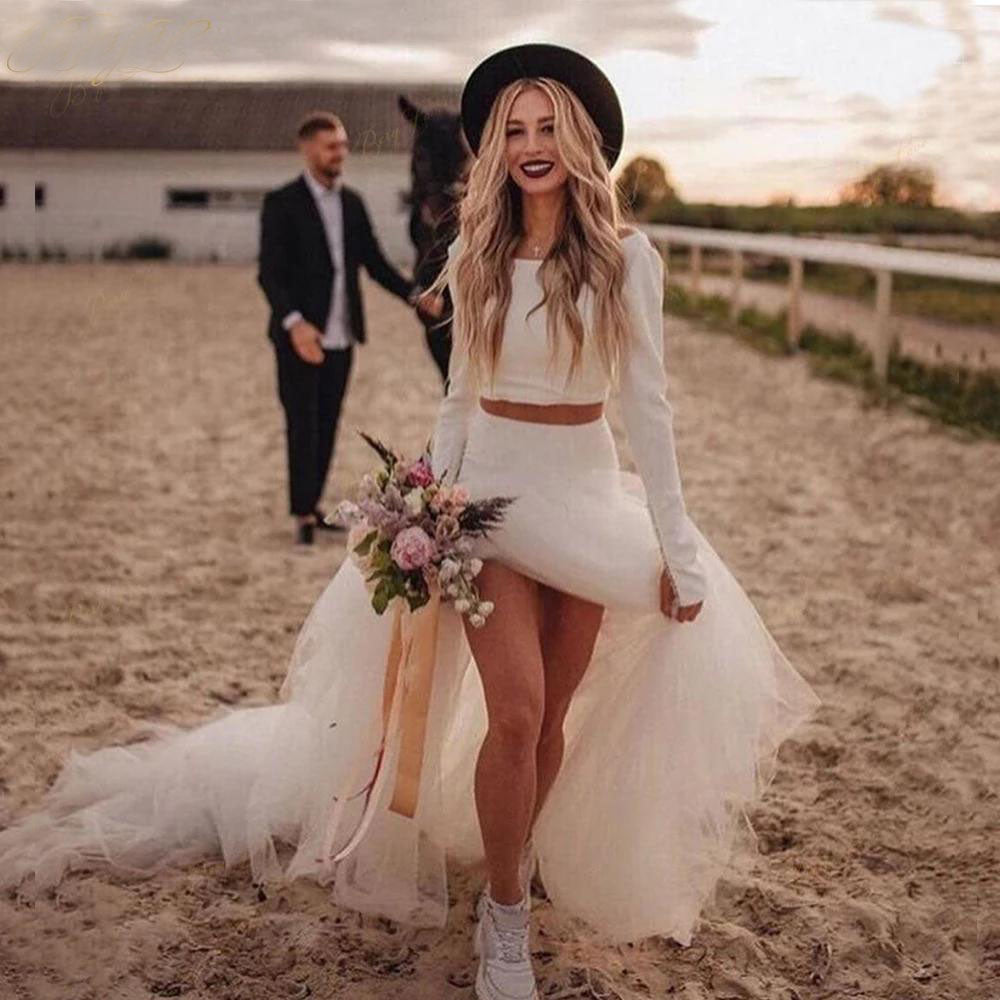 2 piece shop beach wedding dress