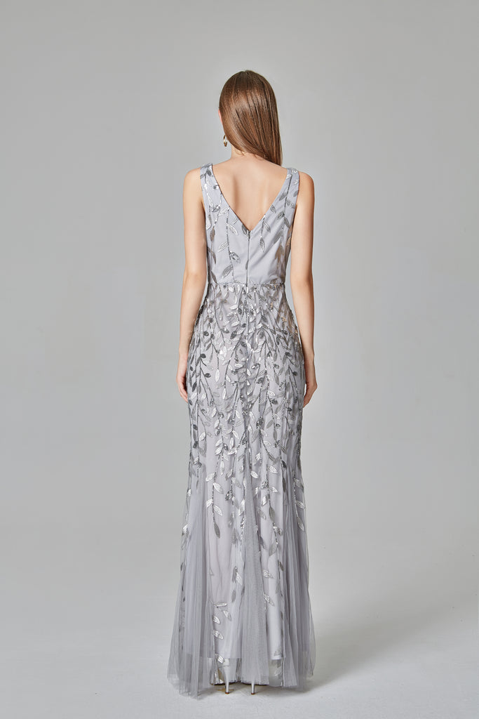 Mermaid Sexy V neck Long Prom Dress, Cheap Formal Dress XU90803