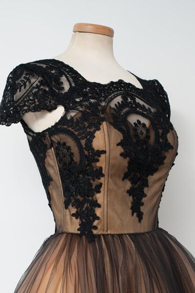 Vintage Black Applique Homecoming Dresses,Pretty Short Prom
