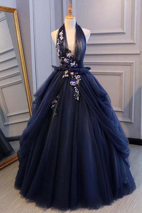 Dark blue princess dress store