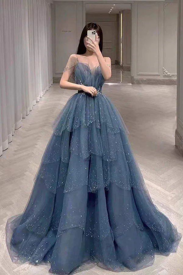 Tiered formal gown cheap
