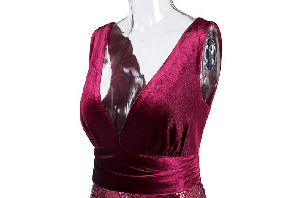 Mermaid Sequins Elegant Long Prom Dress Formal Evening Dress XU90802