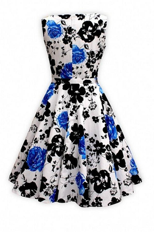 Gorgeous Patterns Short Handmade Classy Vintage Dress V5