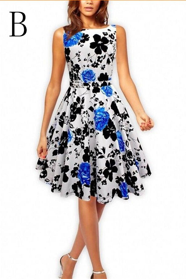 Gorgeous Patterns Short Handmade Classy Vintage Dress V5