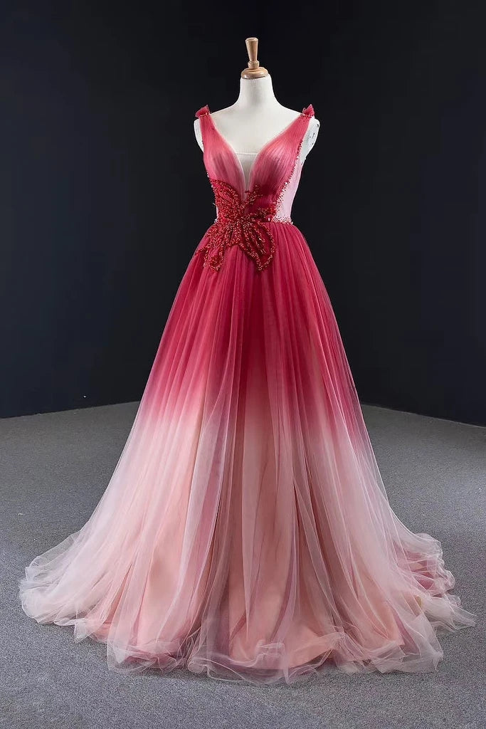Red ombre prom dress online
