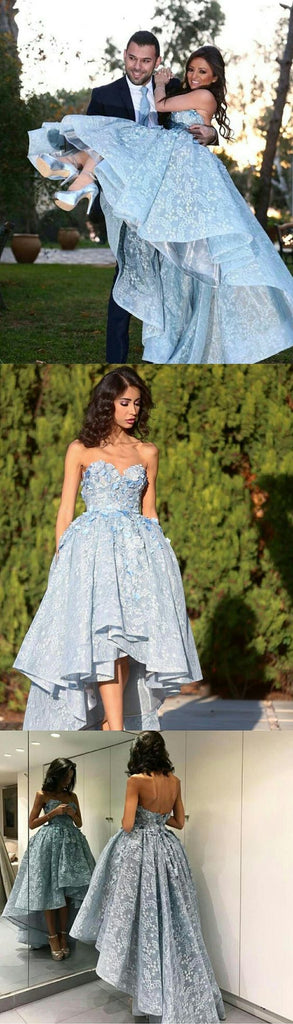 Cheap Lace Sweetheart High Low Ball Gown Prom Dress For Teens,Graduation Dresses OK675