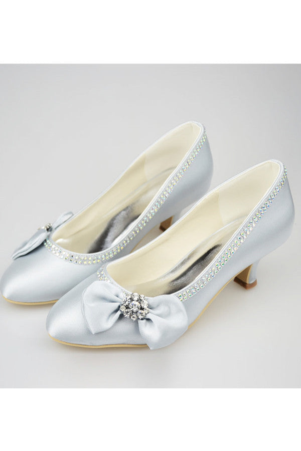 Silver low online heels for prom