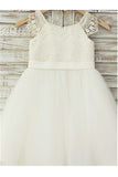 Princess Flower Girl Dress,Lace Flower Girl Dresses,Ivory Flower Girl Dress