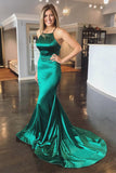 Charming Mermaid Green Long Prom Dress With Sweep Train OKJ70