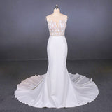 Mermaid Appliques Long Stunning Wedding Dresses, Long Bridal Dresses OKQ19