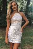 Sparkly Sequins Short Homecoming Dress, Graduation Party Dresses OK1543