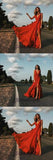 Red Sexy Simple Deep V neck Side Split Chiffon Prom Dress New OK902