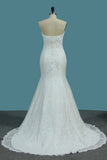 Charming Lace Mermaid Sweetheart Sweep Train Wedding Dress OKE72