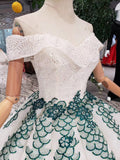 Off the Shoulder Prom Dress,Ball Gown Wedding Dress, Quinceanera Dresses OKK7