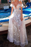 A Line Lace Straps Long Prom Dresses, Elegant Sexy Evening Dresses OKI66