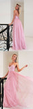 New Pink Long Princess Straps Prom Dress,Graduation Dresses,Formal Evening Dress OK954