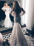 Elegant Mermaid Sweetheart Off Shoulder Zipper Back Lace Long Wedding Dress OK1515