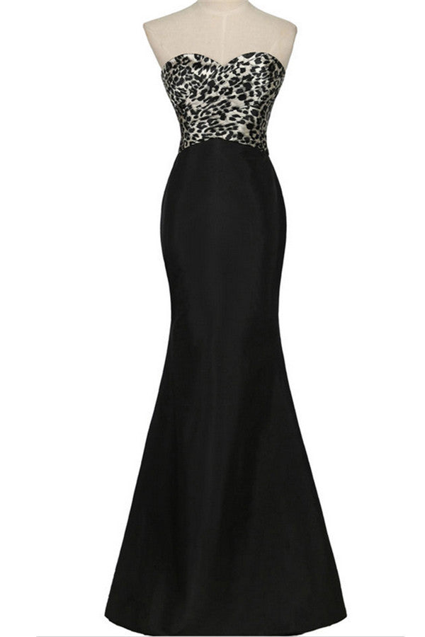 Mermaid Long Black Floor Length Sweetheart Simple Women Dress Prom Dress K743