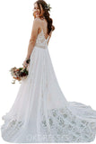 New Arrival Bohemian Spaghetti Straps Beach Wedding Dress With Adjustable Drawstring B0010