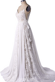 New Arrival Bohemian Spaghetti Straps Beach Wedding Dress With Adjustable Drawstring B0010