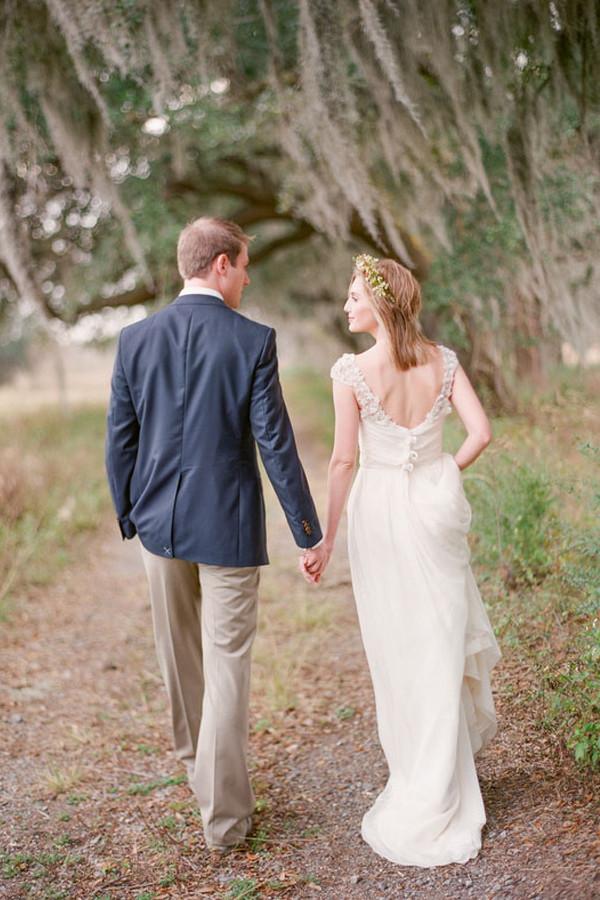 Elegant Cap Sleeve Long Chiffon Sweetheart Pleat Beach Wedding Dresses OK530