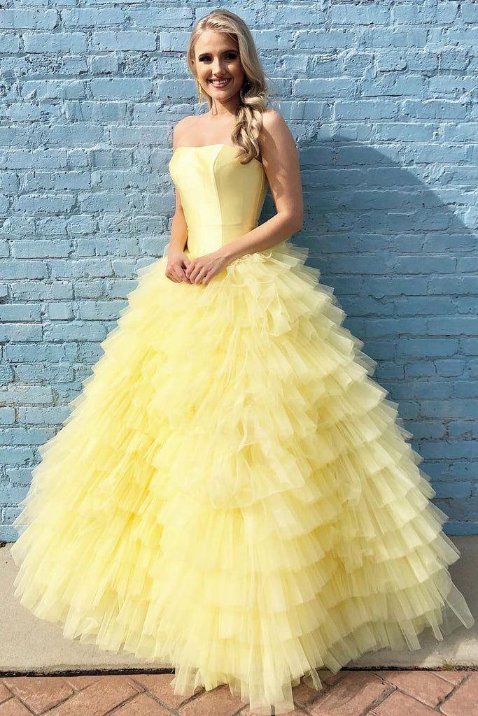 Bbonlinedress Yellow Tulle Appliques Prom Dress Beaded Boat Neck Lantern  Sleeves Formal Occasion Dresses Vestidos De Fiesta - AliExpress