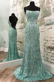 Charming Mint Green Sparkly Mermaid Prom Dress Long Formal Evening Dress OK1386