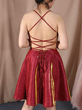 Burgundy Short Homecoming Dress with Pockets Short Prom Dress A-line Graduation Dress OKY47