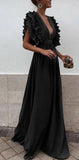 Boho Colorful V Neck A Line Cheap Bridesmaid Dresses, Long Modest Dresses OKH12