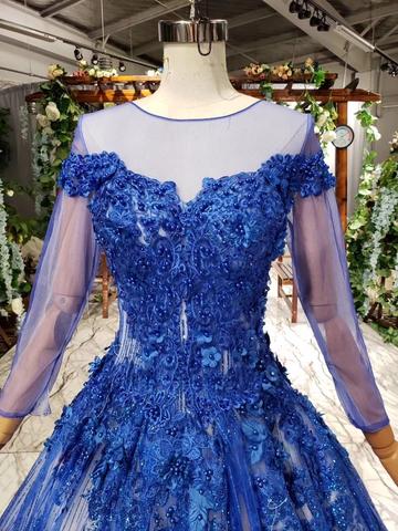 Mayqueen RQ7864 Long Tulle Royal Blue Gown|Prom|Engagement|E-Shoot|Reception  – MarlasFashions.com