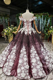 Princess Sparkly Off the Shoulder Long Prom Dress Ball Gown Quinceanera Dress OKS26