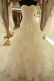 Lace Up Simple Ivory A-line Sweetheart Cheap Plus Size Wedding Dress W24