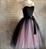new Homecoming Dress, Vintage Ribbons Belt Tulle Short Prom Dresses Party Dress OK360
