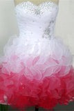 Cute Sweetheart Beading Lace Up Short Homecoming Dress For Girls K245