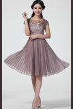 Tiered Chiffon Handmade Pretty Zipper Back Homecoming Dress K309