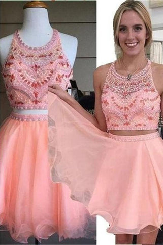 Pretty Pink Handmade Cute Girly Beading Homecoming Dress K312