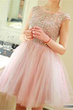 Gorgeous Formal Short Tulle Homecoming Dress With Flower Type K338