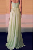 Teal Long Chiffon Sweetheart Simple Backless Prom Dress K73