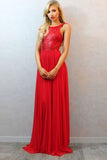 Light Red Long Chiffon Backless Sexy Simple Cheap Prom Dress K93