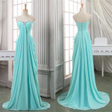 Sweetheart Long Chiffon Beading Elegant Cheap Prom Dress OK12