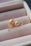 Elegant AAAA Stud Freshwater Pearl Earrings with 18K Gold Posts P1