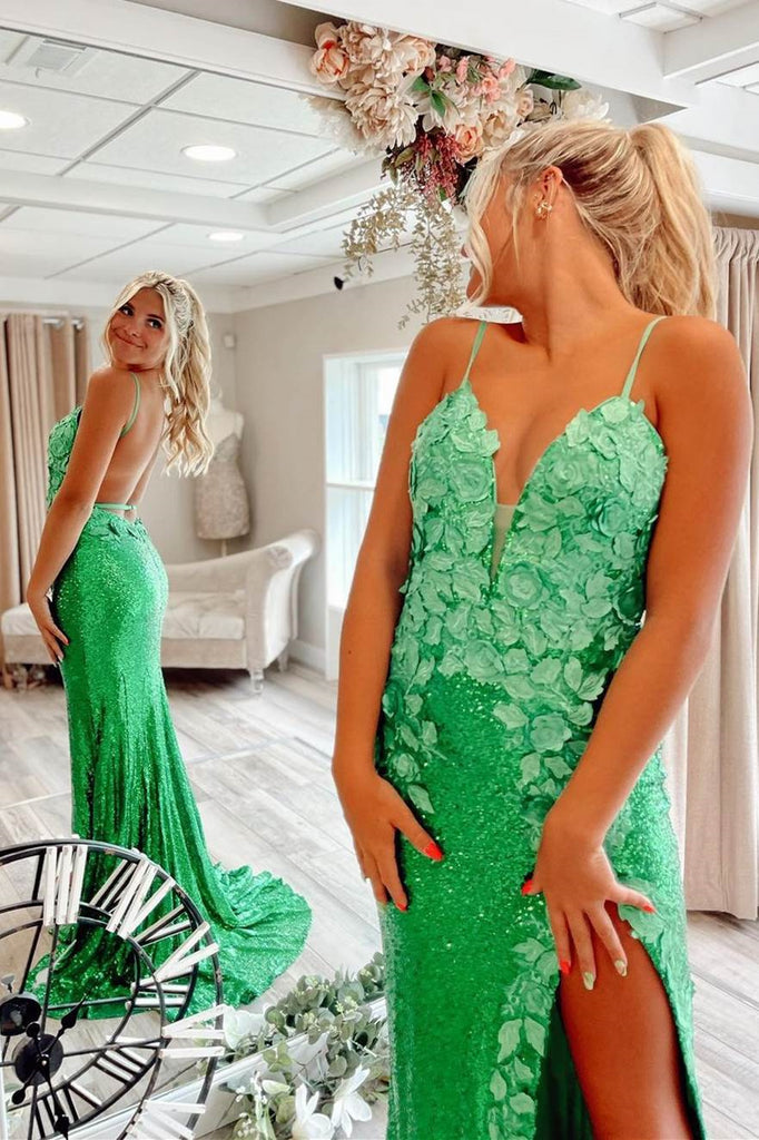 Stunning Lilac Sequins Mermaid Long Prom Dresses Formal Evening Dresses OK1693
