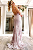 Stunning Lilac Sequins Mermaid Long Prom Dresses Formal Evening Dresses OK1693