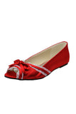 Lace Red Peep Toe Handmade Wedding Shoes With Bow Knot S34