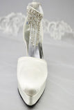 Handmade Beautiful Ankle Strap Prom Shoes With Beads S35