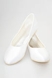 Simple Comfortable White Close Toe Shoes For Wedding S49