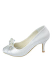 Simple Handmade Wedding Shoes With Bow Knot S58
