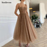 Glittering Stars Sequined Prom Dress A-line Ankle Length Evening Dress OKV57