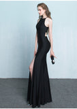 Charming Simple Style Long Sheath Sexy Cheap Black Prom Dress K703