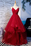 Beautiful Spaghetti Straps V-neck Princess Prom Dress For Teens OK925